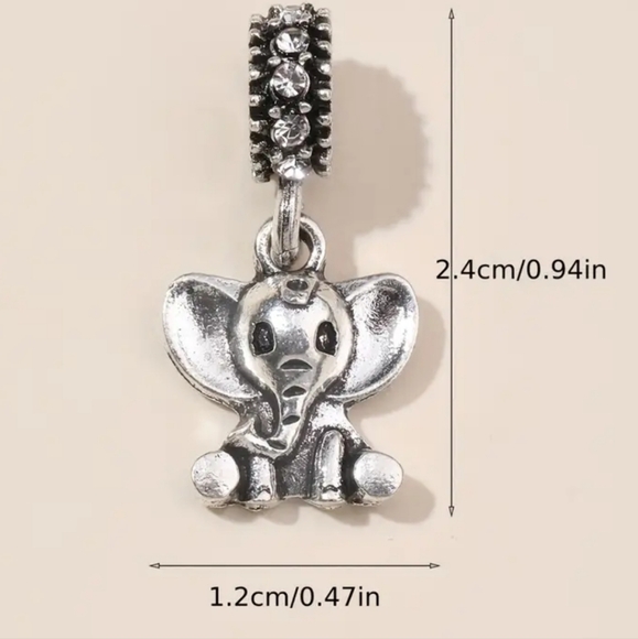 BOHO  ELEPHANT  Charm Will FIT Pandora and other European Systems - Picture 2 of 5